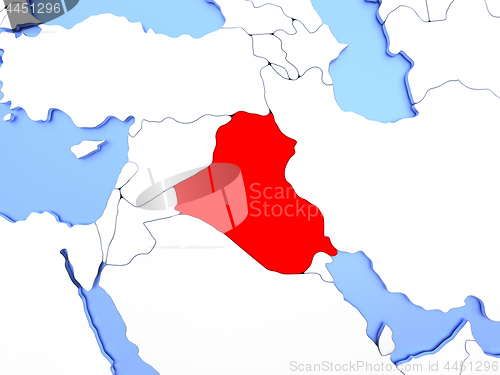 Image of Iraq in red on map