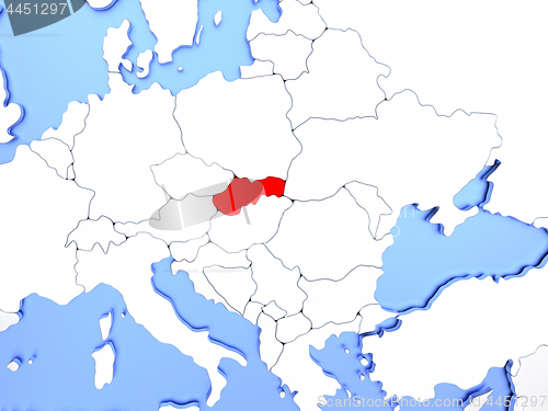 Image of Slovakia in red on map
