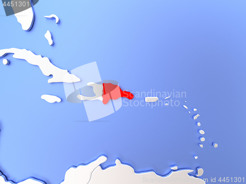 Image of Dominican Republic in red on map