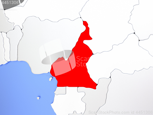 Image of Cameroon in red on map