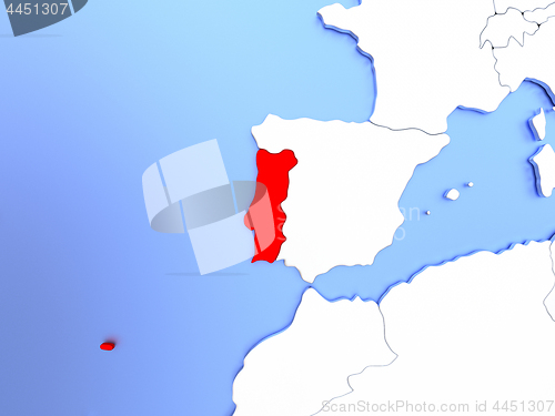 Image of Portugal in red on map