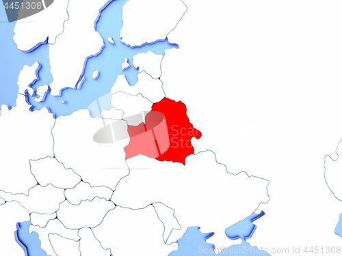Image of Belarus in red on map