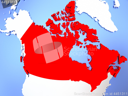 Image of Canada in red on map