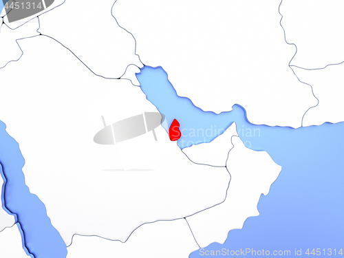 Image of Qatar in red on map