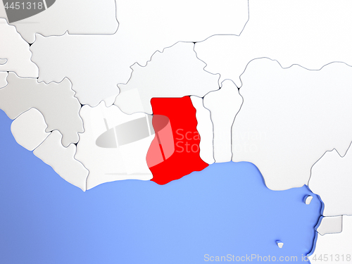 Image of Ghana in red on map