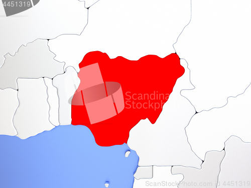 Image of Nigeria in red on map