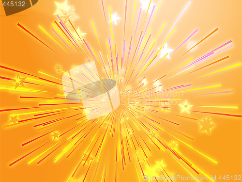 Image of Bursting flying stars illustration