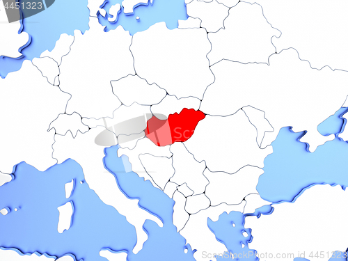 Image of Hungary in red on map