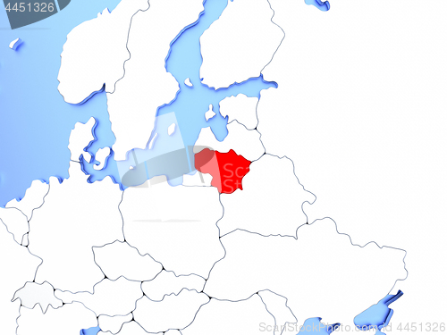 Image of Lithuania in red on map