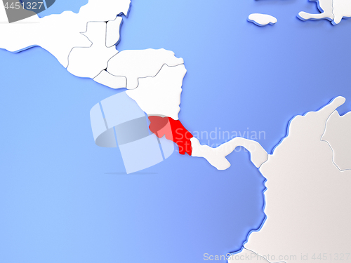 Image of Costa Rica in red on map