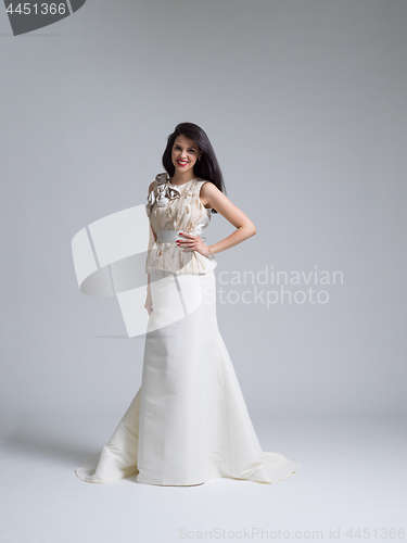 Image of Portrait of beautiful young women in wedding dress