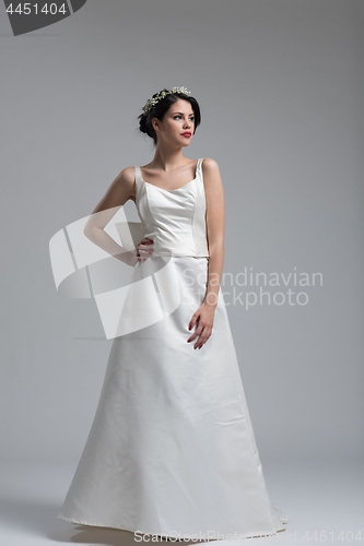 Image of Portrait of beautiful young women in wedding dress