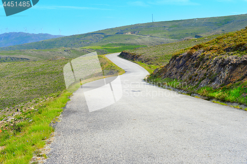 Image of Curve mountains road, Portugal