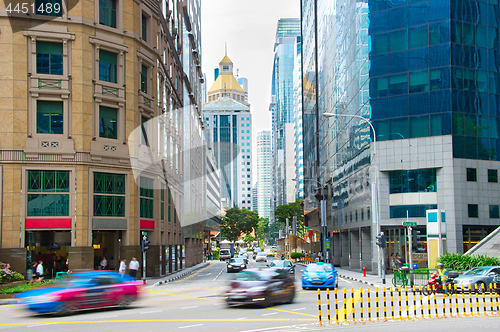 Image of Singapore Downtown busy street life