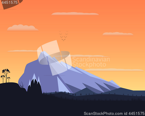 Image of Flat mountain landscape