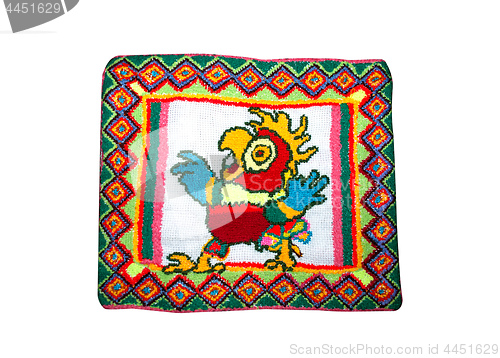 Image of Parrot embroidered in different colors