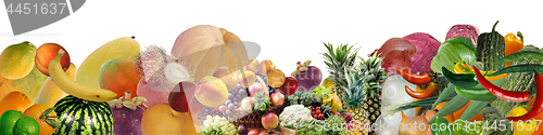 Image of banner of different fruits and vegetables