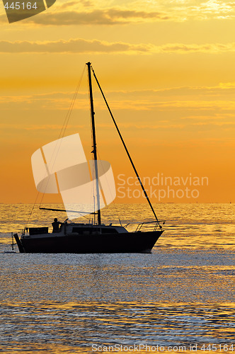 Image of Sailboat at sunset