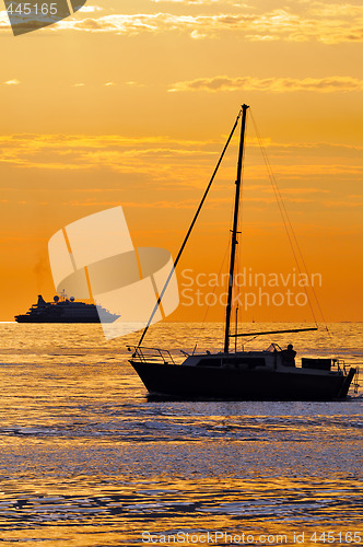 Image of Boats at sunset