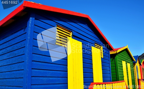 Image of colorful changing huts