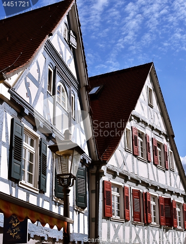 Image of details of timbered houses