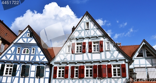 Image of details of timbered houses