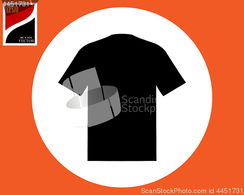 Image of black T-shirt in white circle