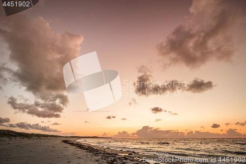 Image of Scandinavian sunset by the ocean in Denmark