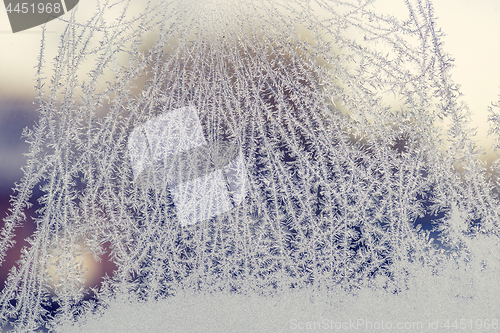 Image of Frost on a windows on a cold January morning