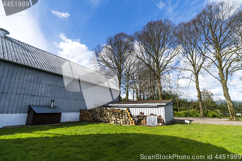 Image of Barn at a farm with a small shed