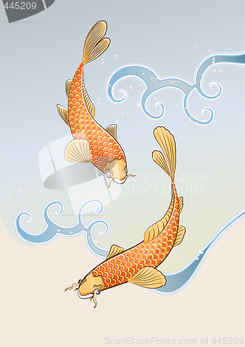 Image of two koi carps