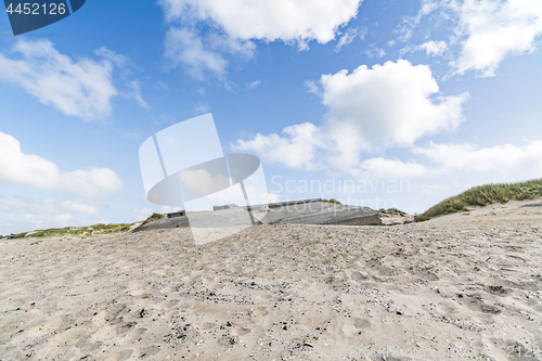 Image of German bunkers burried in a sand dune