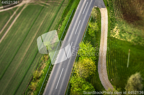 Image of Highway asphalt road seen from above