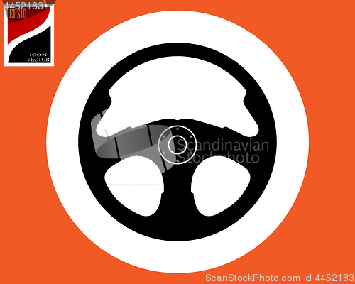 Image of car steering wheel silhouette