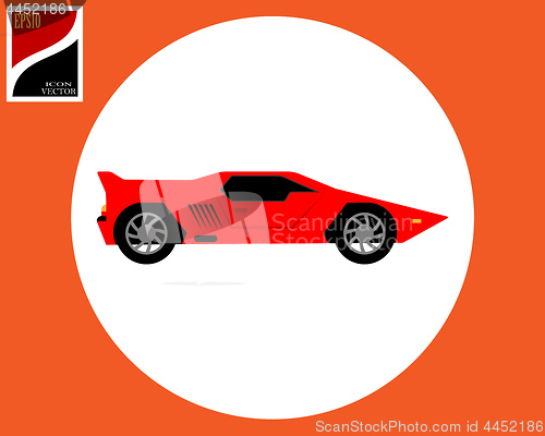 Image of sports car in red color