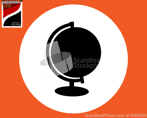 Image of silhouette of a globe of black color
