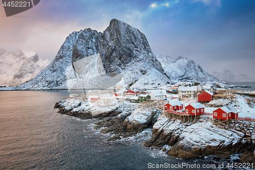 Image of Hamnoy fishing village on Lofoten Islands, Norway 