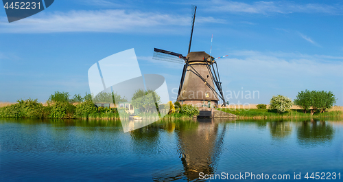 Image of Windmills at Kinderdijk in Holland. Netherlands