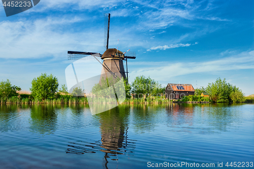 Image of Windmills at Kinderdijk in Holland. Netherlands