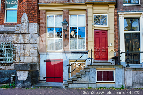 Image of Old medieval houses in Amsterdam, Netherlands