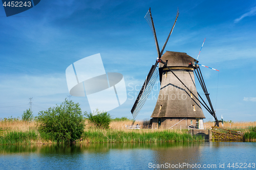 Image of Windmills at Kinderdijk in Holland. Netherlands