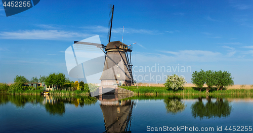 Image of Windmills at Kinderdijk in Holland. Netherlands