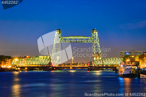 Image of De Hef old railroad bridge in Rotterdam, Netherlands