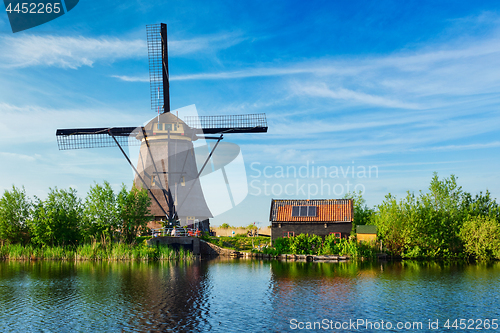 Image of Windmills at Kinderdijk in Holland. Netherlands