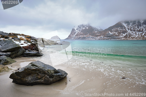 Image of Rocky coast of fjord in Norway