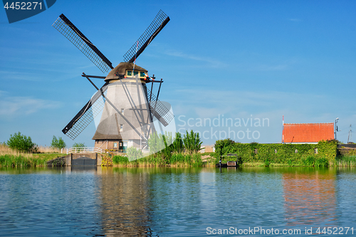 Image of Windmills at Kinderdijk in Holland. Netherlands