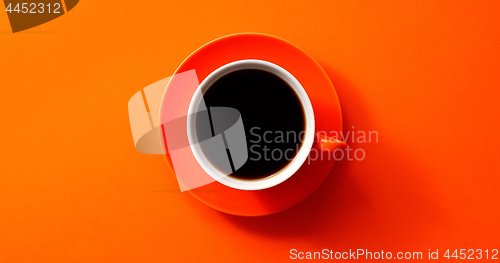 Image of Cup of coffee on saucer