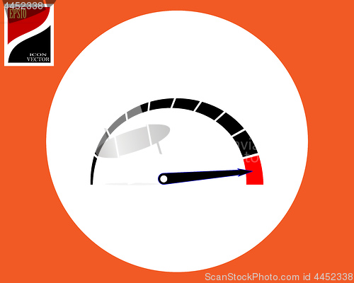 Image of icon speedometer measuring dangerous speed