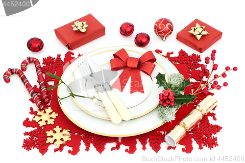 Image of Christmas Dinner Table Setting