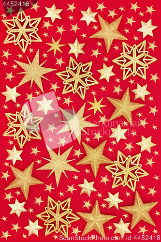 Image of Abstract Gold Star Christmas Background